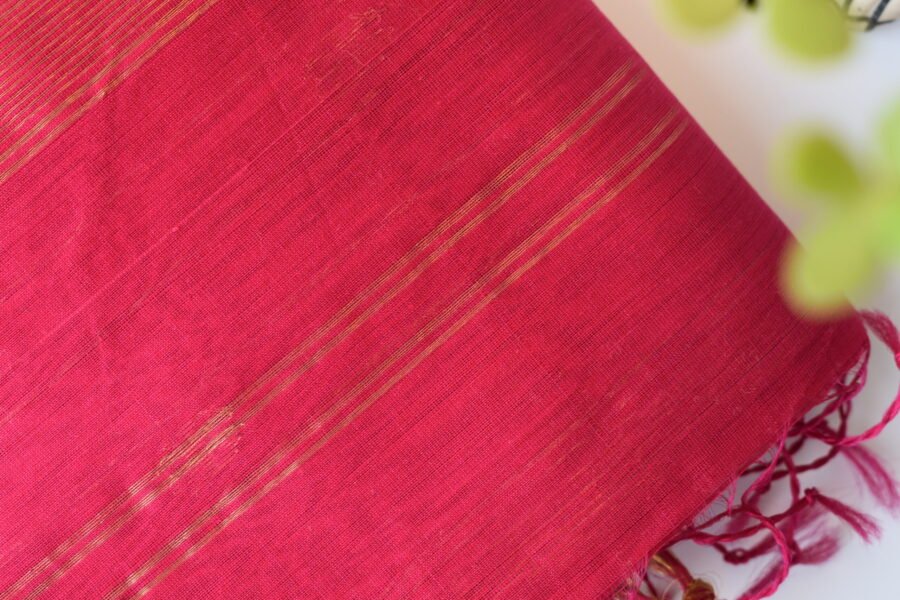 Maheshwari Laddo Border Butidar Hot Pink Saree - Image 12