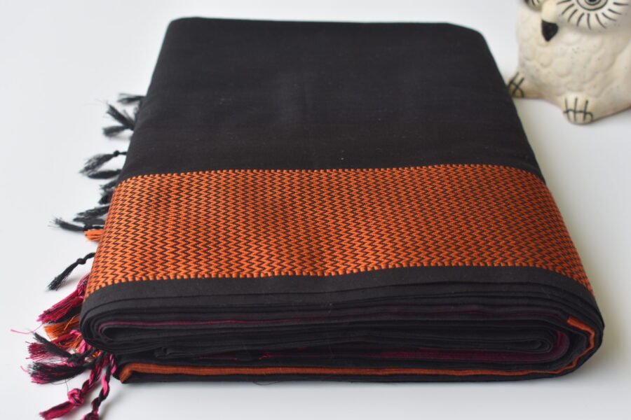 Maheshwari Mughal Black Saree - Image 4