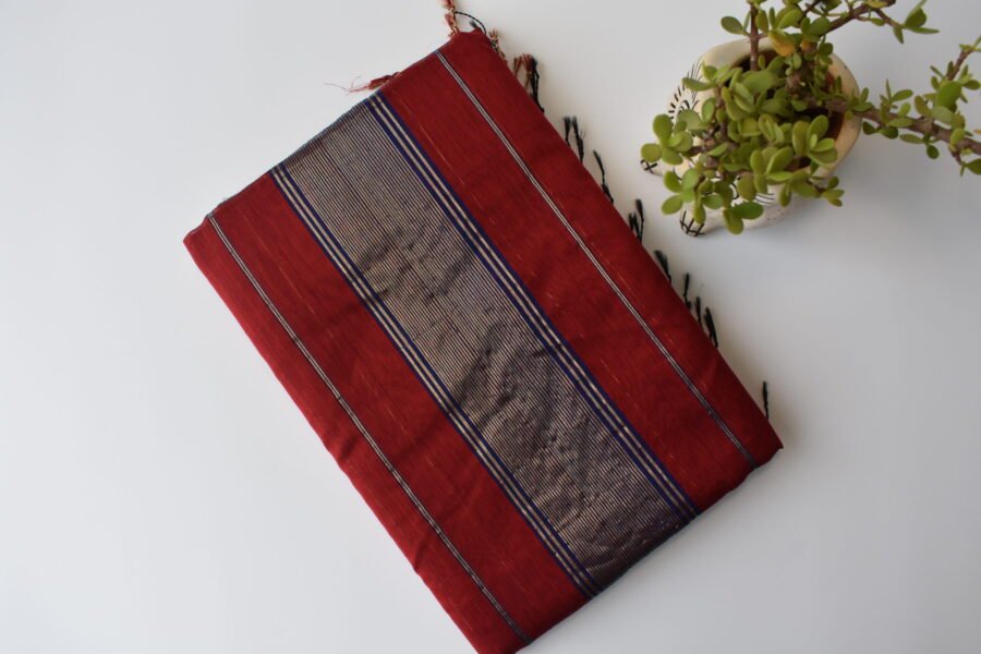 Maheshwari Narmada Border Blue Saree