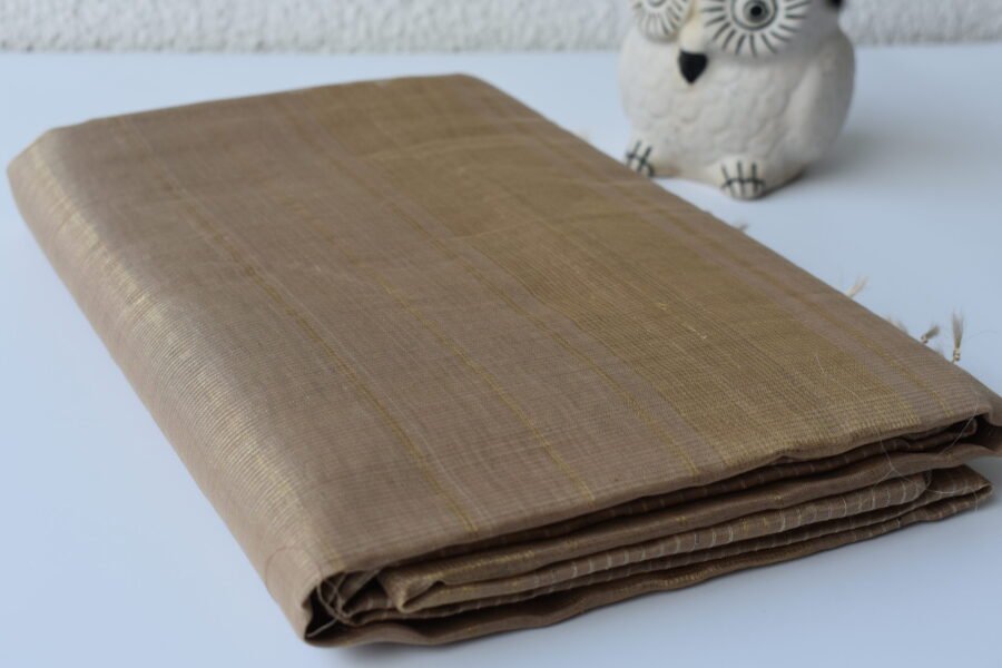 Maheshwari Tissue Beige Dark Saree - Image 7