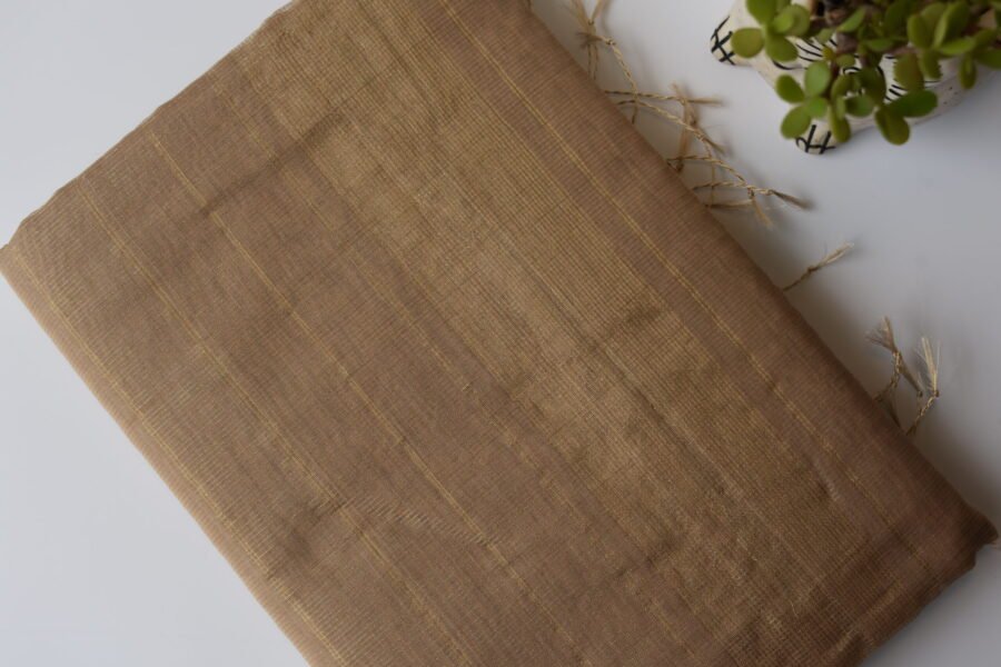 Maheshwari Tissue Beige Dark Saree - Image 15