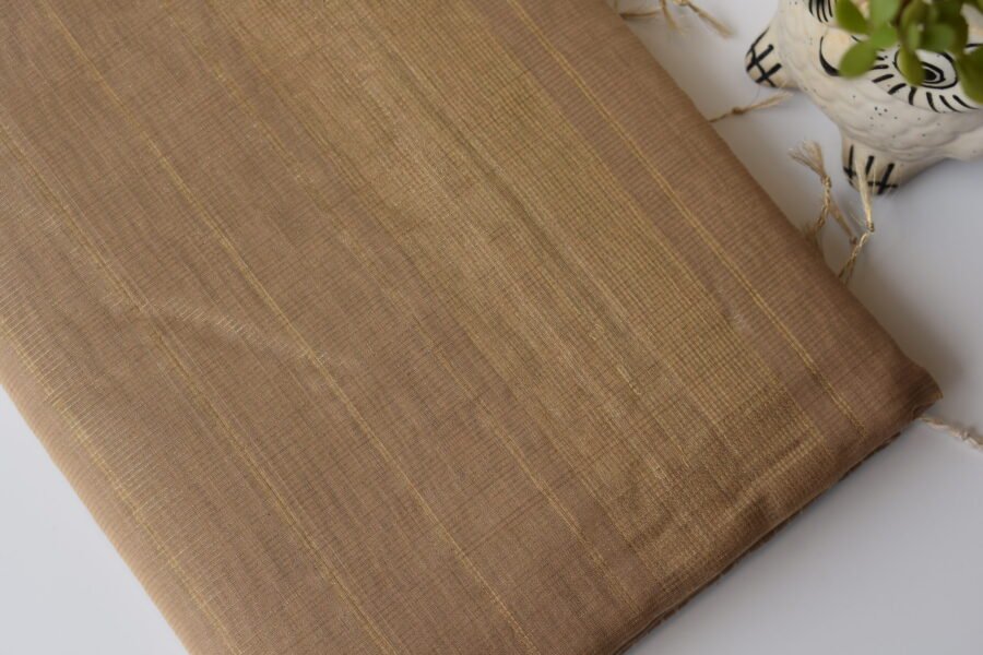 Maheshwari Tissue Beige Dark Saree - Image 13