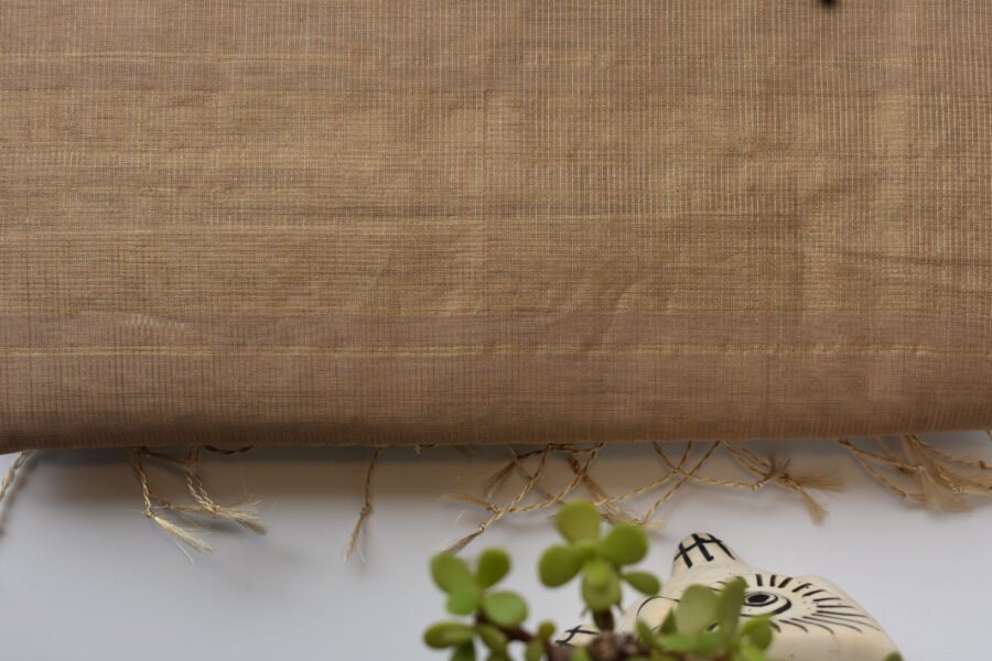 Maheshwari Tissue Beige Dark Saree - Image 12