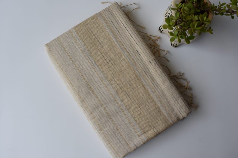 Maheshwari Tissue Beige Light Saree