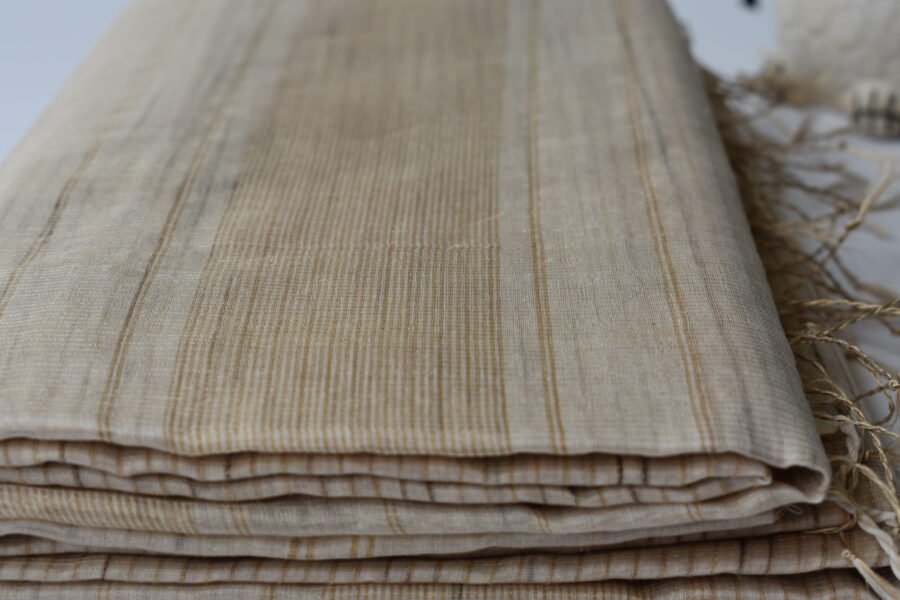 Maheshwari Tissue Beige Light Saree - Image 13