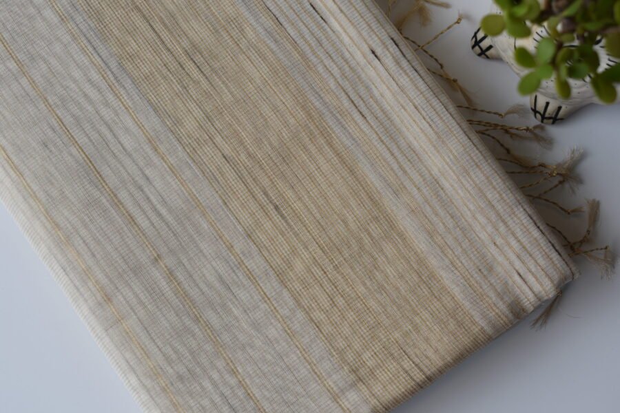 Maheshwari Tissue Beige Light Saree - Image 7