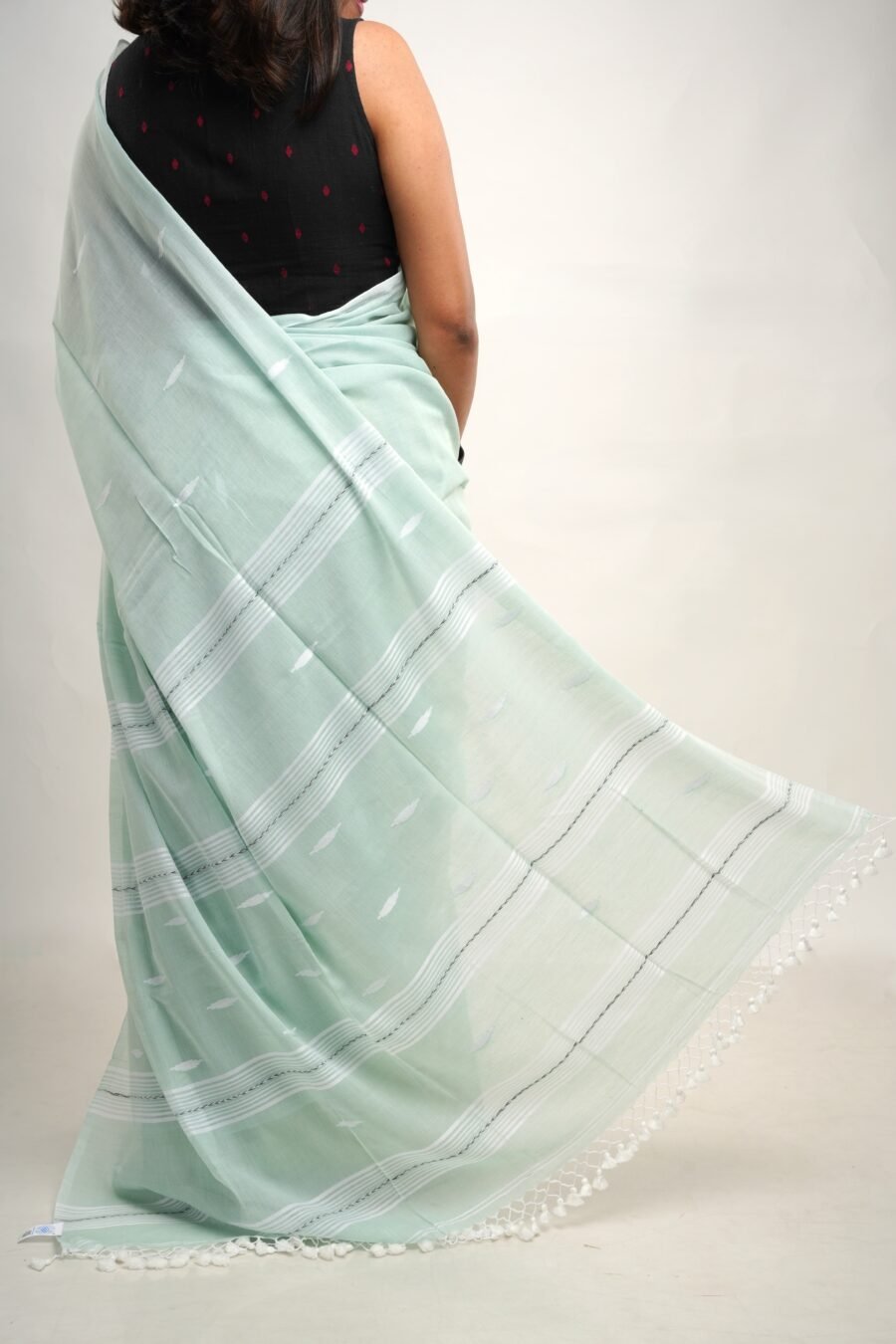 Pista Cotton Office Wear Saree - Image 3