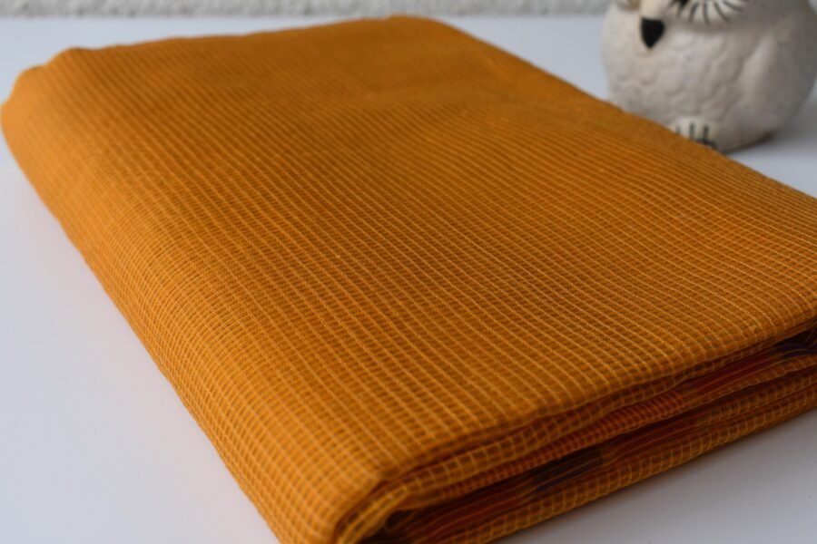 maheshwari-yellow-checks-cotton-saree