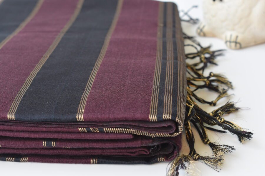 maheshwari-heavy-border-plum-saree