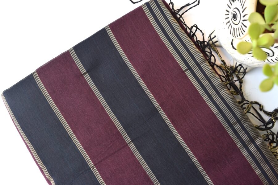 maheshwari-heavy-border-plum-saree