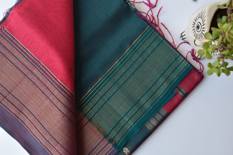 maheshwari-serene-border-redgreen-saree