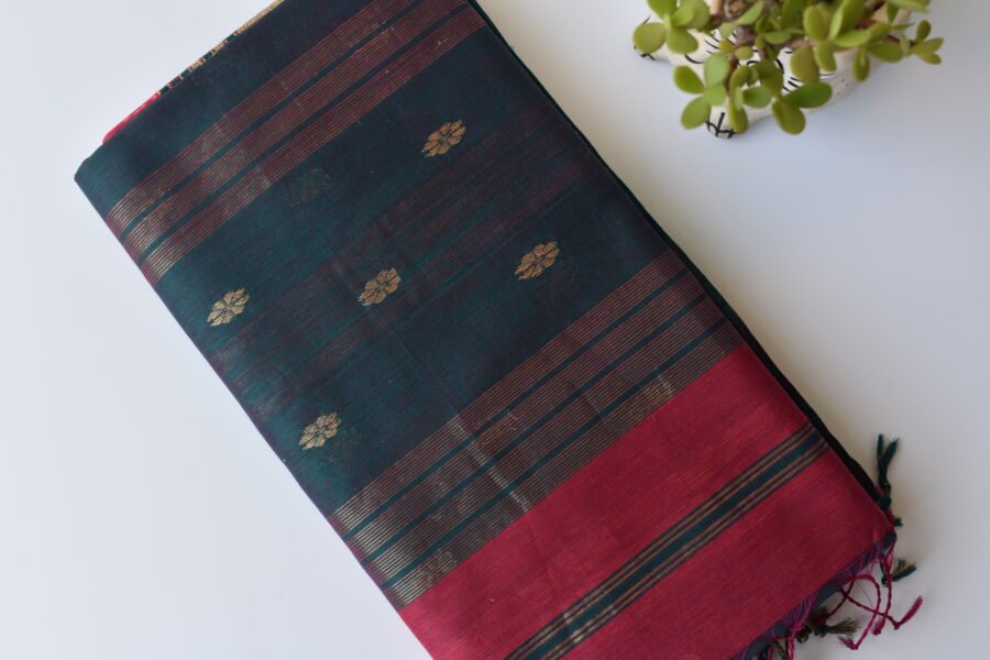 maheshwari-serene-border-redgreen-saree