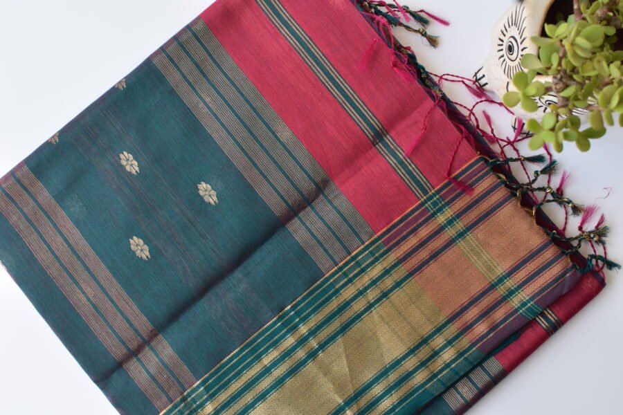 maheshwari-serene-border-redgreen-saree