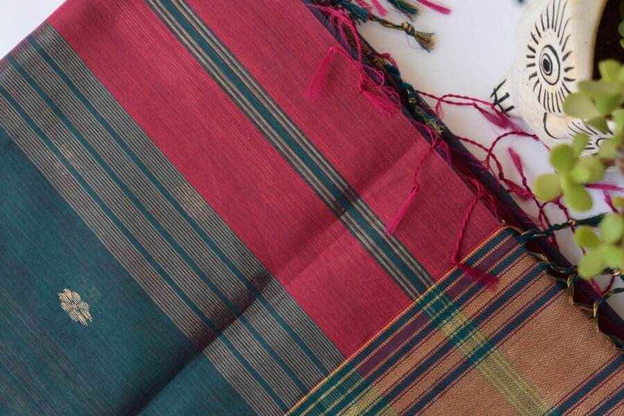 maheshwari-serene-border-redgreen-saree