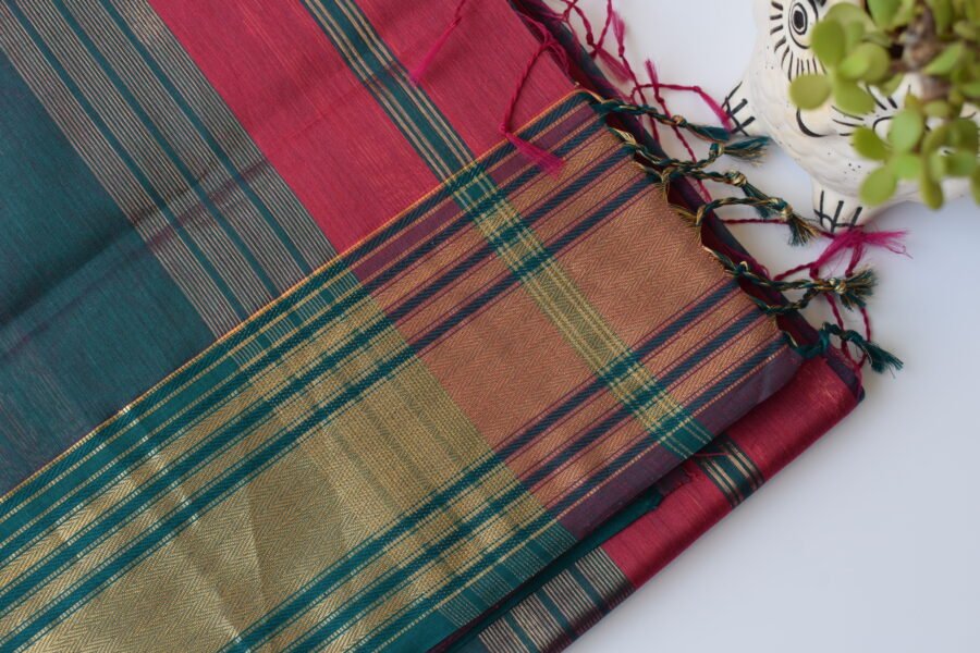 maheshwari-serene-border-redgreen-saree