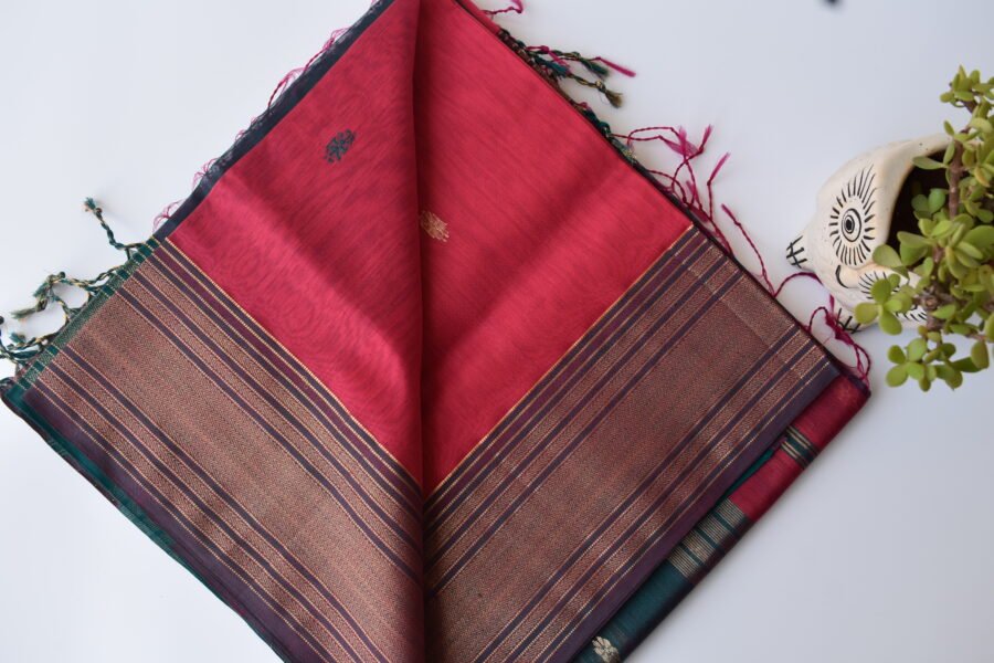 maheshwari-serene-border-redgreen-saree