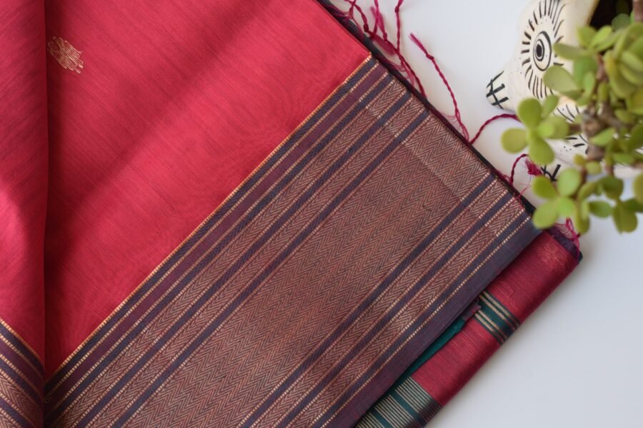 maheshwari-serene-border-redgreen-saree