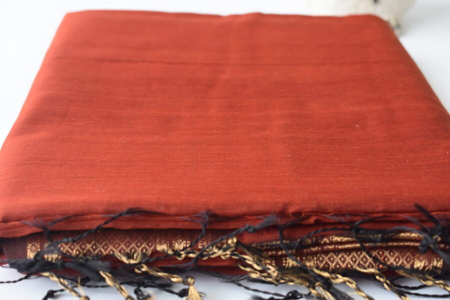 Maheshwari Patti Border Red Saree - Image 17
