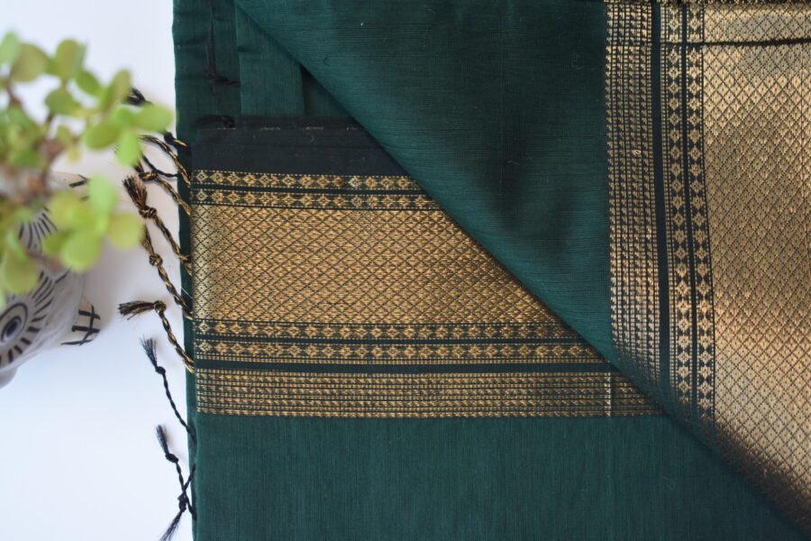 Maheshwari Patti Border Green Saree - Image 14