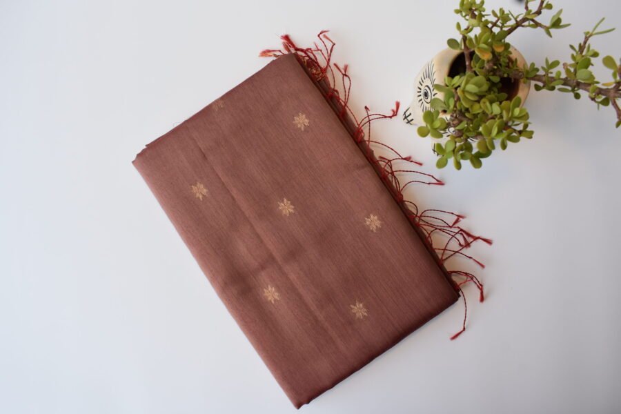 Maheshwari Chameli Border Dusty Rose Saree