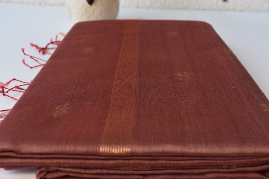 Maheshwari Chameli Border Dusty Rose Saree - Image 18