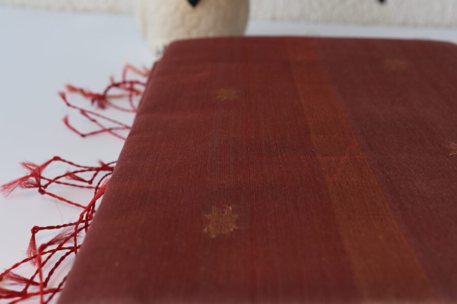 Maheshwari Chameli Border Dusty Rose Saree - Image 17