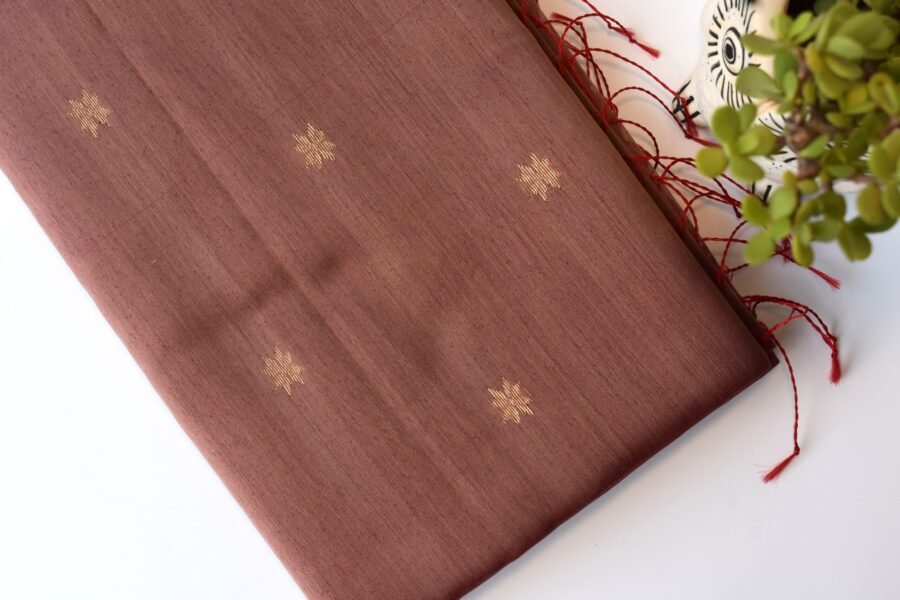 Maheshwari Chameli Border Dusty Rose Saree - Image 21