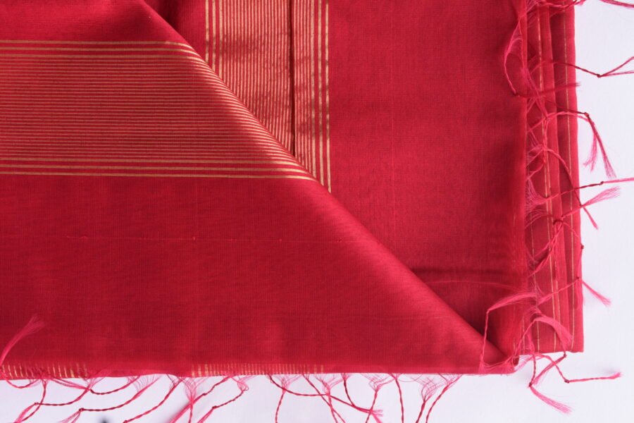 maheshwari-chameli-border-goldenstripes-hotpink-saree