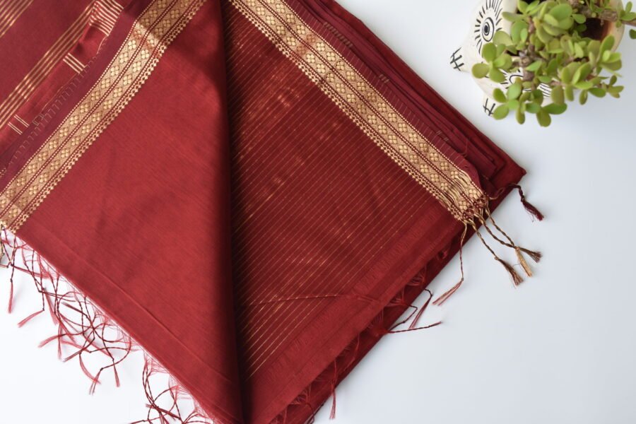 maheshwari-diamond-border-maroon-saree