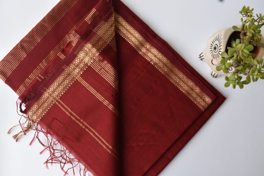 maheshwari-diamond-border-maroon-saree