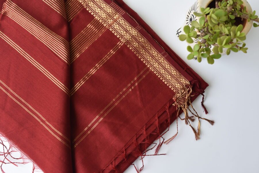 maheshwari-diamond-border-maroon-saree
